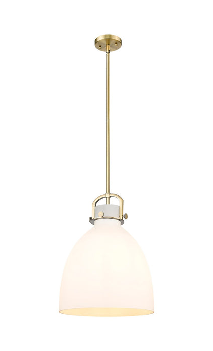 Innovations 410-1SL-BB-G412-14WH One Light Pendant, Brushed Brass