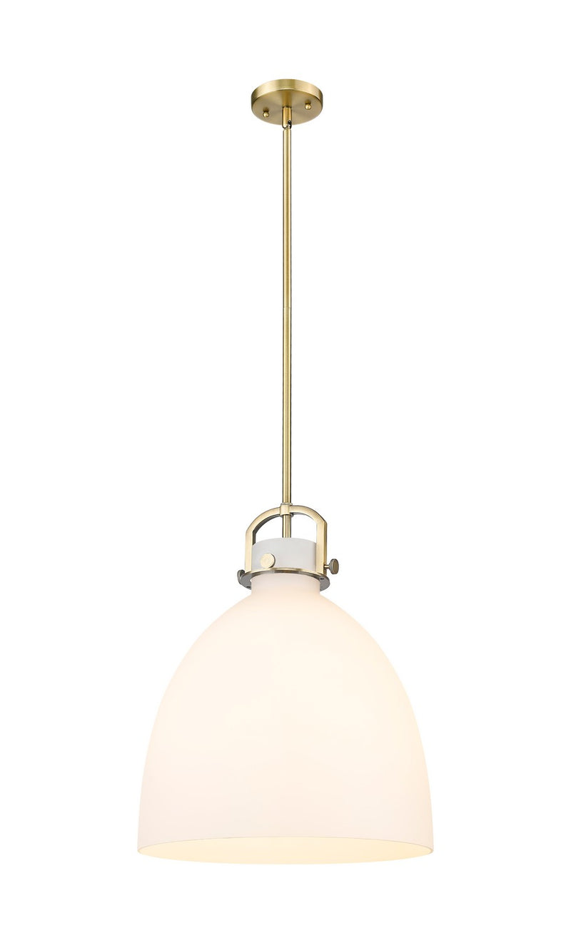 Innovations 410-1SL-BB-G412-16WH One Light Pendant, Brushed Brass