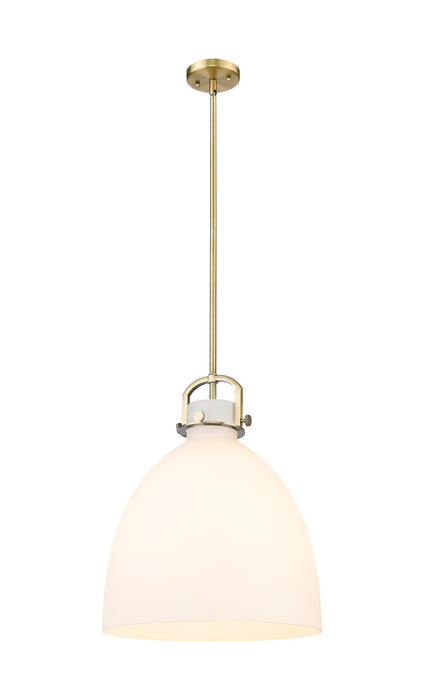 Innovations 410-1SL-BB-G412-16WH One Light Pendant, Brushed Brass