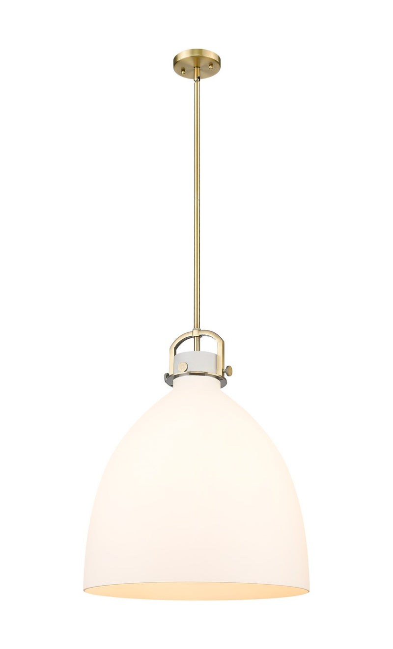 Innovations 410-1SL-BB-G412-18WH One Light Pendant, Brushed Brass