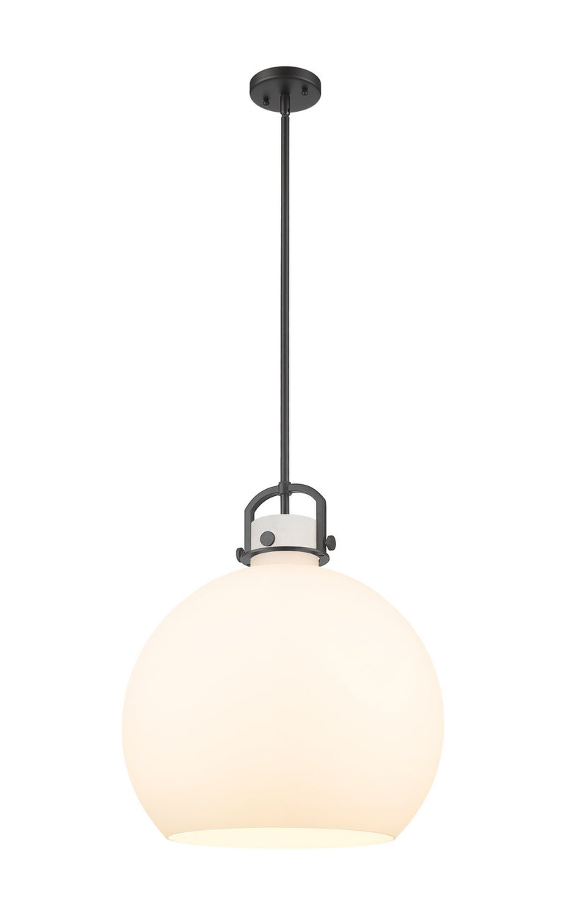 Innovations 410-1SL-BK-G410-18WH One Light Pendant, Matte Black