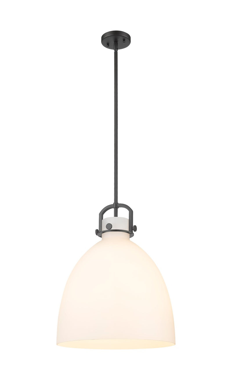 Innovations 410-1SL-BK-G412-16WH One Light Pendant, Matte Black