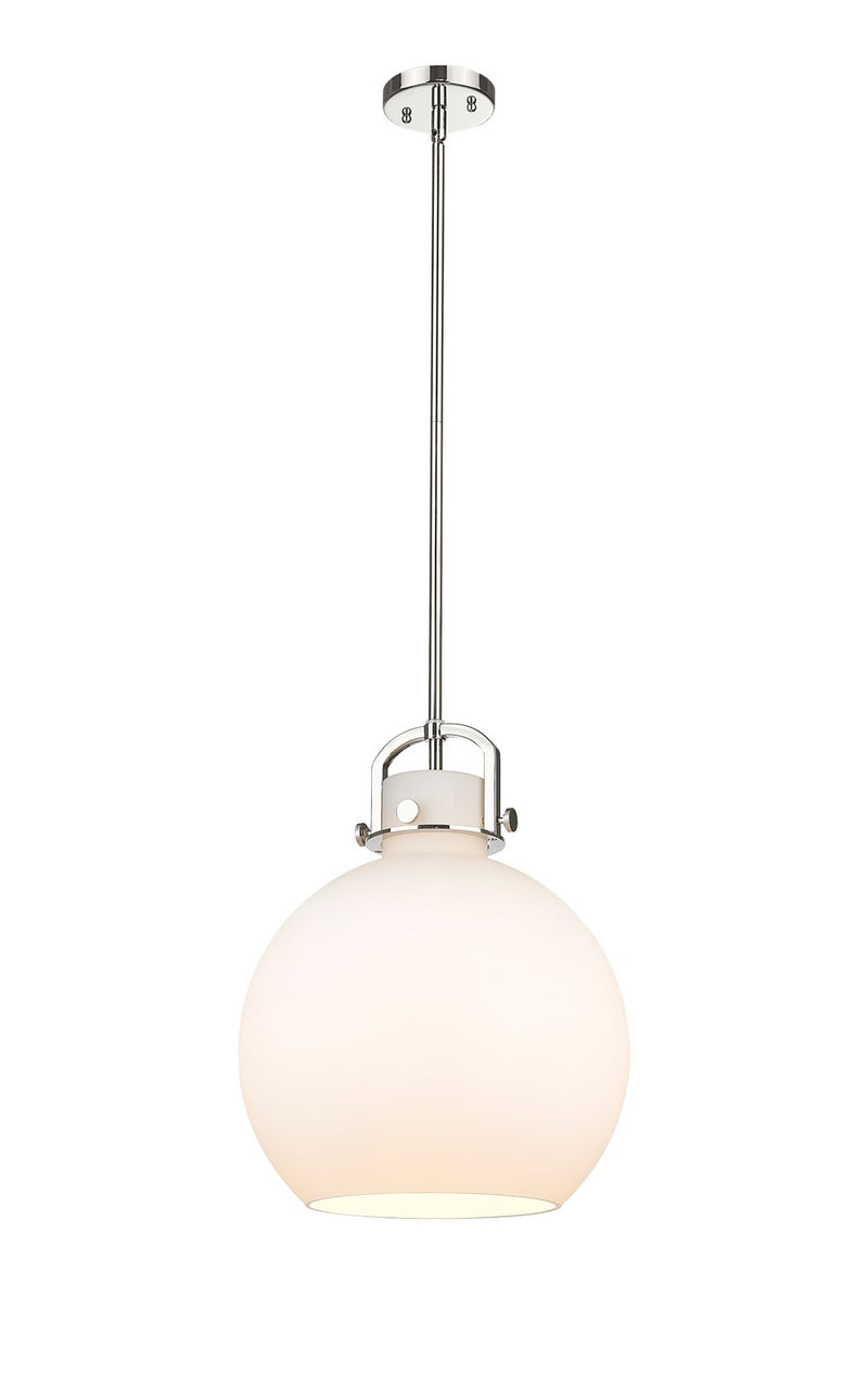Innovations 410-1SL-PN-G410-14WH One Light Pendant, Polished Nickel