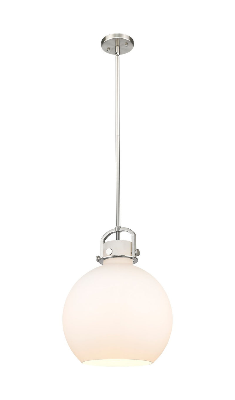 Innovations 410-1SL-SN-G410-14WH One Light Pendant, Satin Nickel