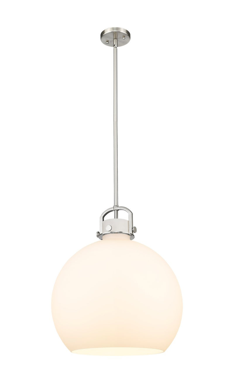 Innovations 410-1SL-SN-G410-18WH One Light Pendant, Satin Nickel
