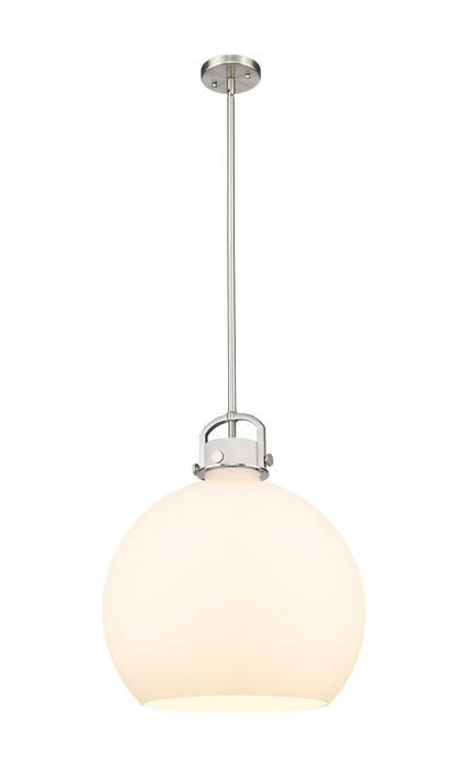 Innovations 410-1SL-SN-G410-18WH One Light Pendant, Satin Nickel