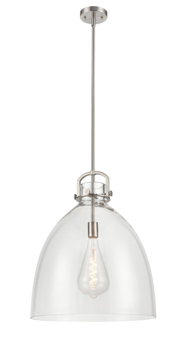 Innovations 410-1SL-SN-G412-18CL One Light Pendant, Satin Nickel