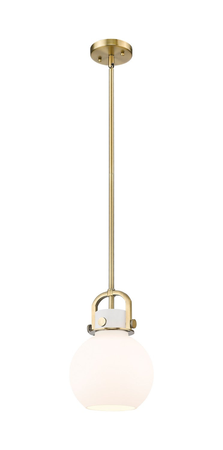 Innovations 410-1SS-BB-G410-8WH One Light Pendant, Brushed Brass