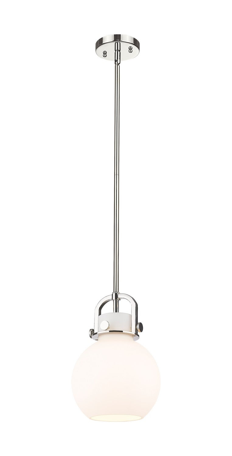 Innovations 410-1SS-PN-G410-8WH One Light Pendant, Polished Nickel