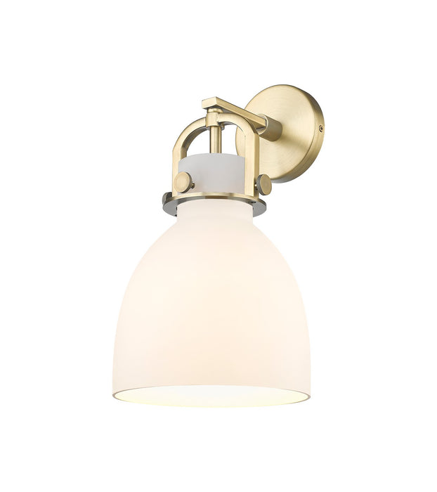 Innovations 410-1W-BB-G412-8WH One Light Wall Sconce, Brushed Brass