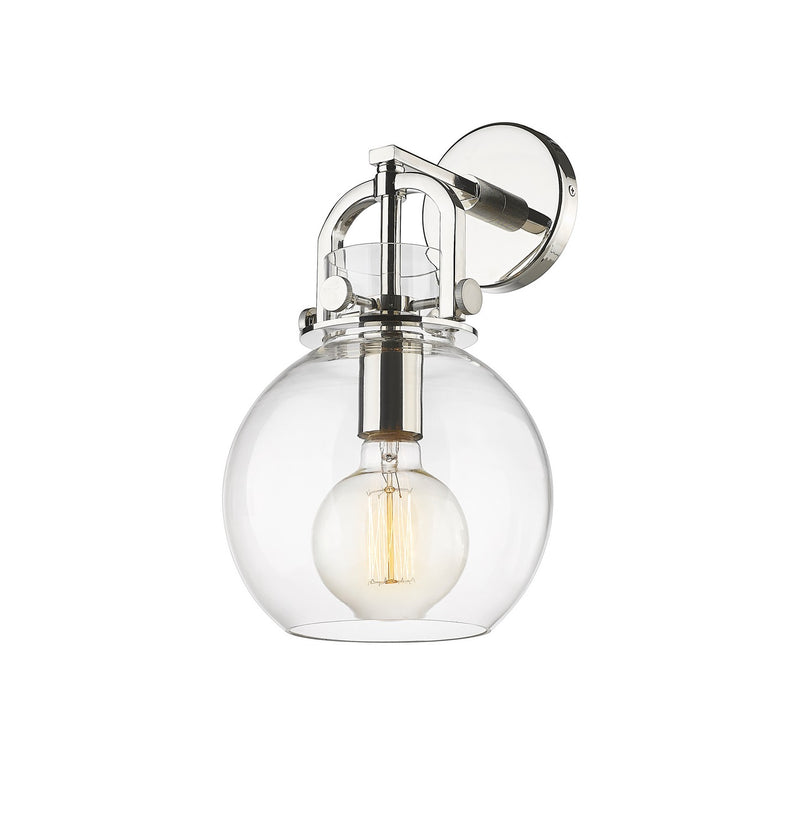 Innovations 410-1W-PN-G410-8CL One Light Wall Sconce, Polished Nickel