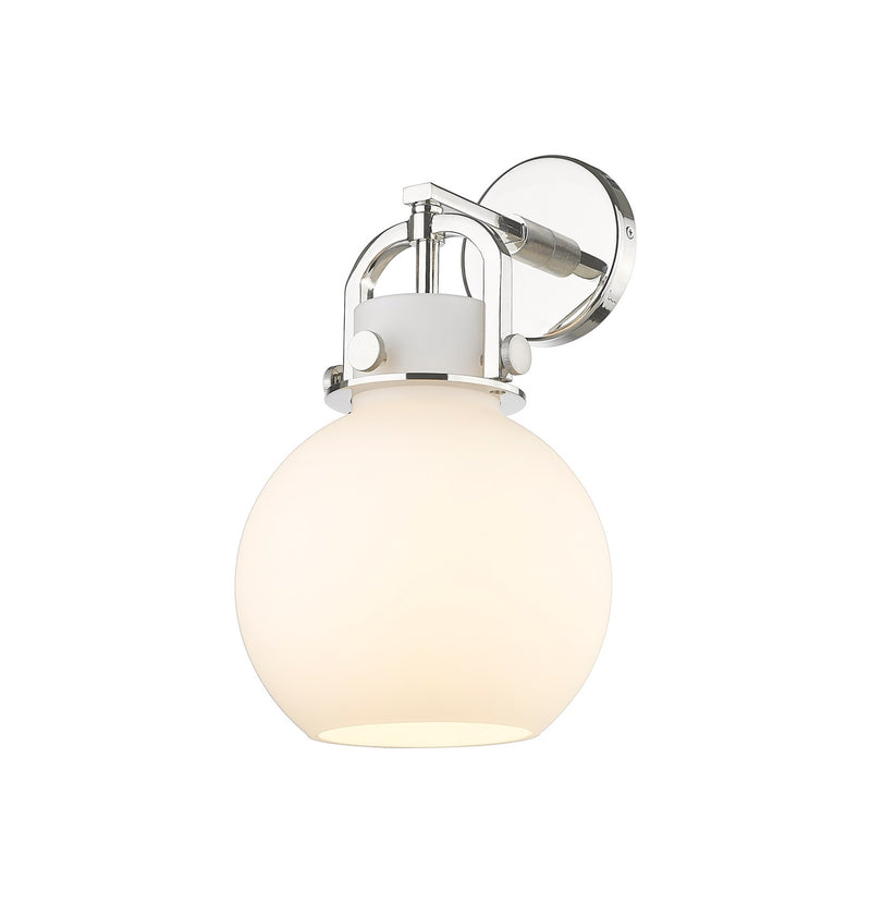 Innovations 410-1W-PN-G410-8WH One Light Wall Sconce, Polished Nickel