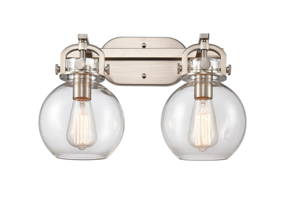 Innovations 410-2W-SN-G410-7CL Two Light Bath Vanity, Satin Nickel