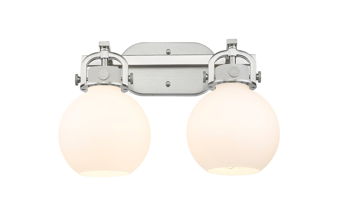 Innovations 410-2W-SN-G410-7WH Two Light Bath Vanity, Brushed Satin Nickel