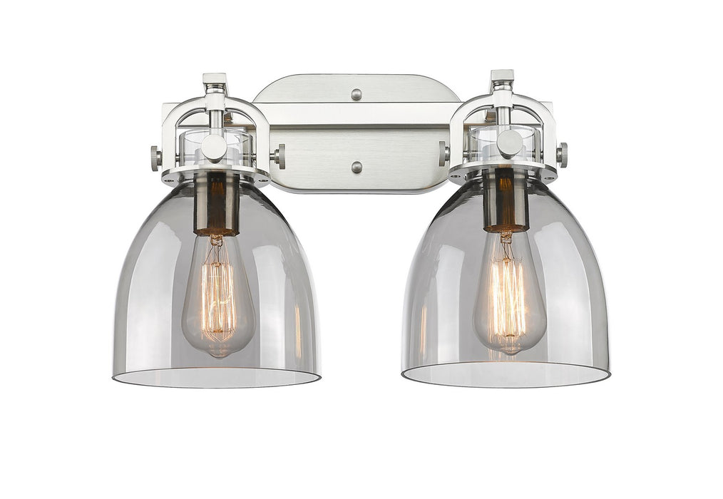 Innovations 410-2W-SN-G412-7SM Two Light Bath Vanity, Satin Nickel