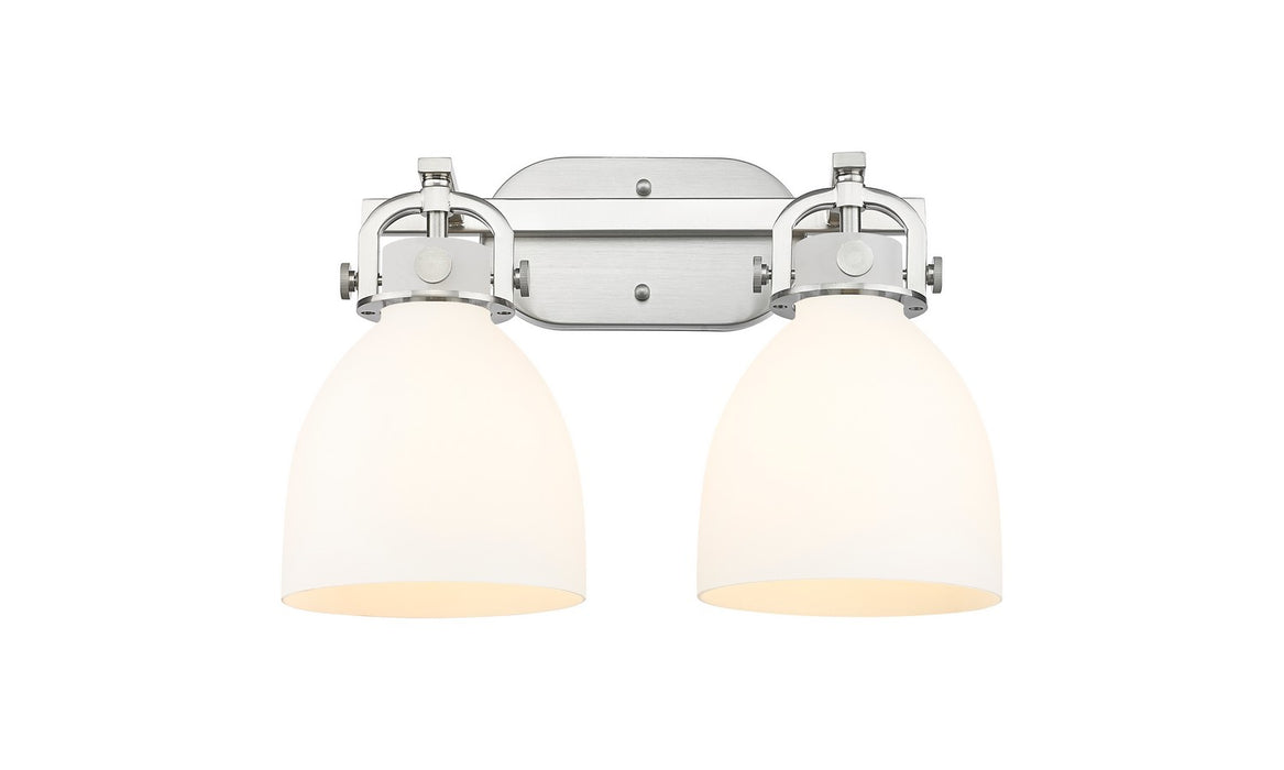 Innovations 410-2W-SN-G412-7WH Two Light Bath Vanity, Satin Nickel