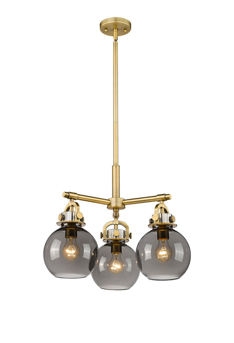 Innovations 410-3CR-BB-G410-7SM Three Light Pendant, Brushed Brass