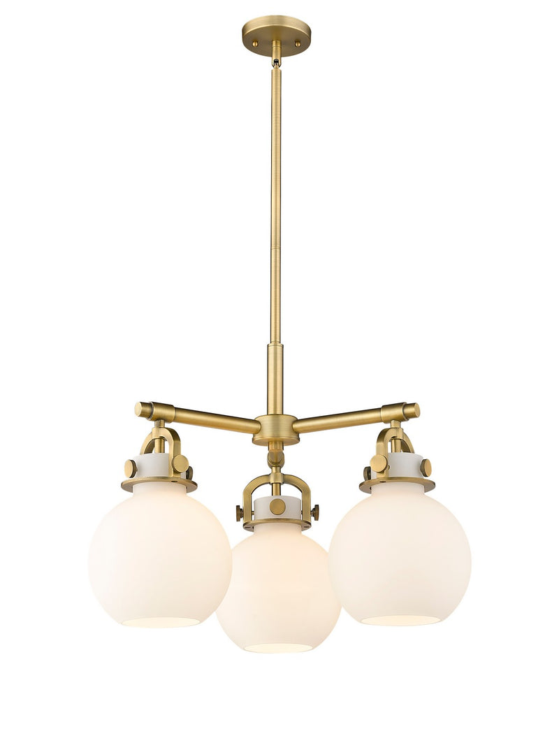 Innovations 410-3CR-BB-G410-7WH Three Light Pendant, Brushed Brass