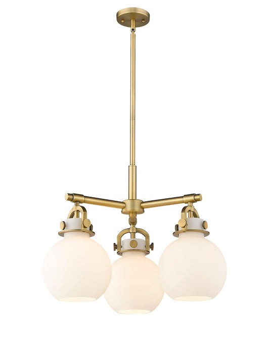 Innovations 410-3CR-BB-G410-7WH Three Light Pendant, Brushed Brass
