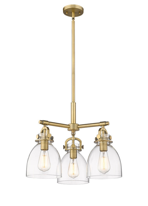 Innovations 410-3CR-BB-G412-7CL Three Light Pendant, Brushed Brass