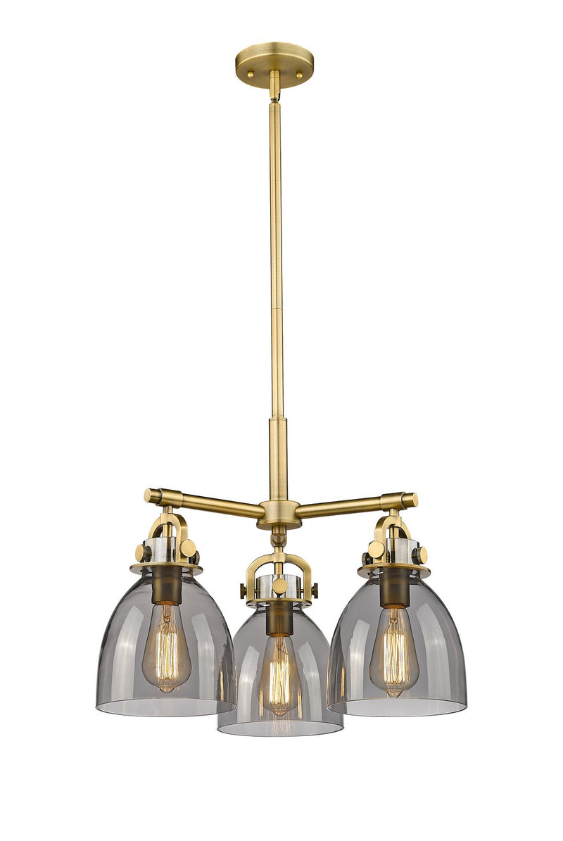 Innovations 410-3CR-BB-G412-7SM Three Light Pendant, Brushed Brass