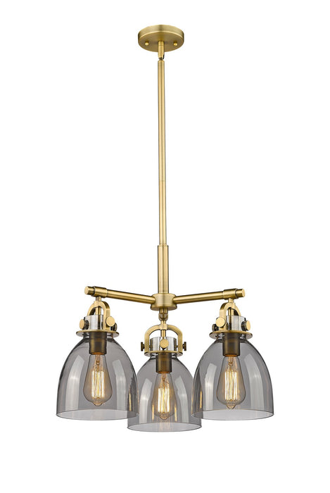 Innovations 410-3CR-BB-G412-7SM Three Light Pendant, Brushed Brass