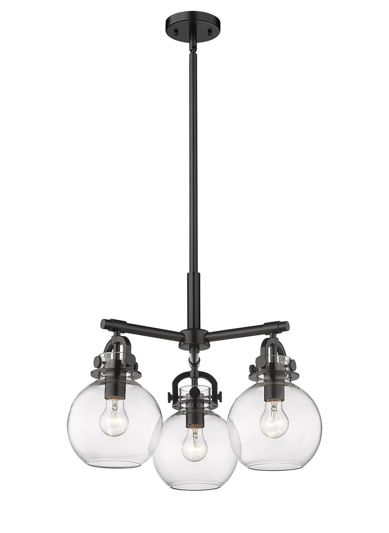 Innovations 410-3CR-BK-G410-7CL Three Light Pendant, Matte Black