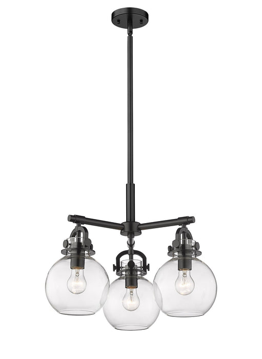Innovations 410-3CR-BK-G410-7CL Three Light Pendant, Matte Black
