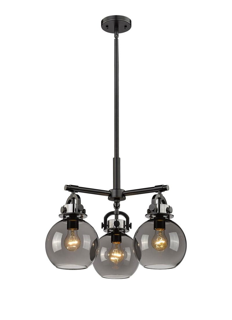 Innovations 410-3CR-BK-G410-7SM Three Light Pendant, Matte Black