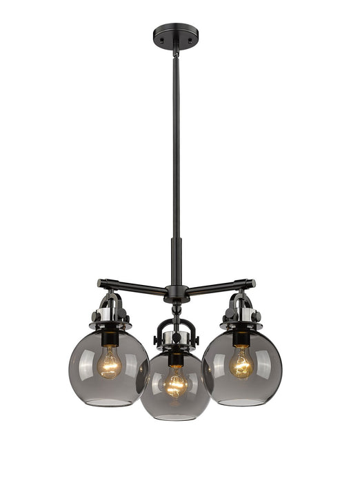 Innovations 410-3CR-BK-G410-7SM Three Light Pendant, Matte Black