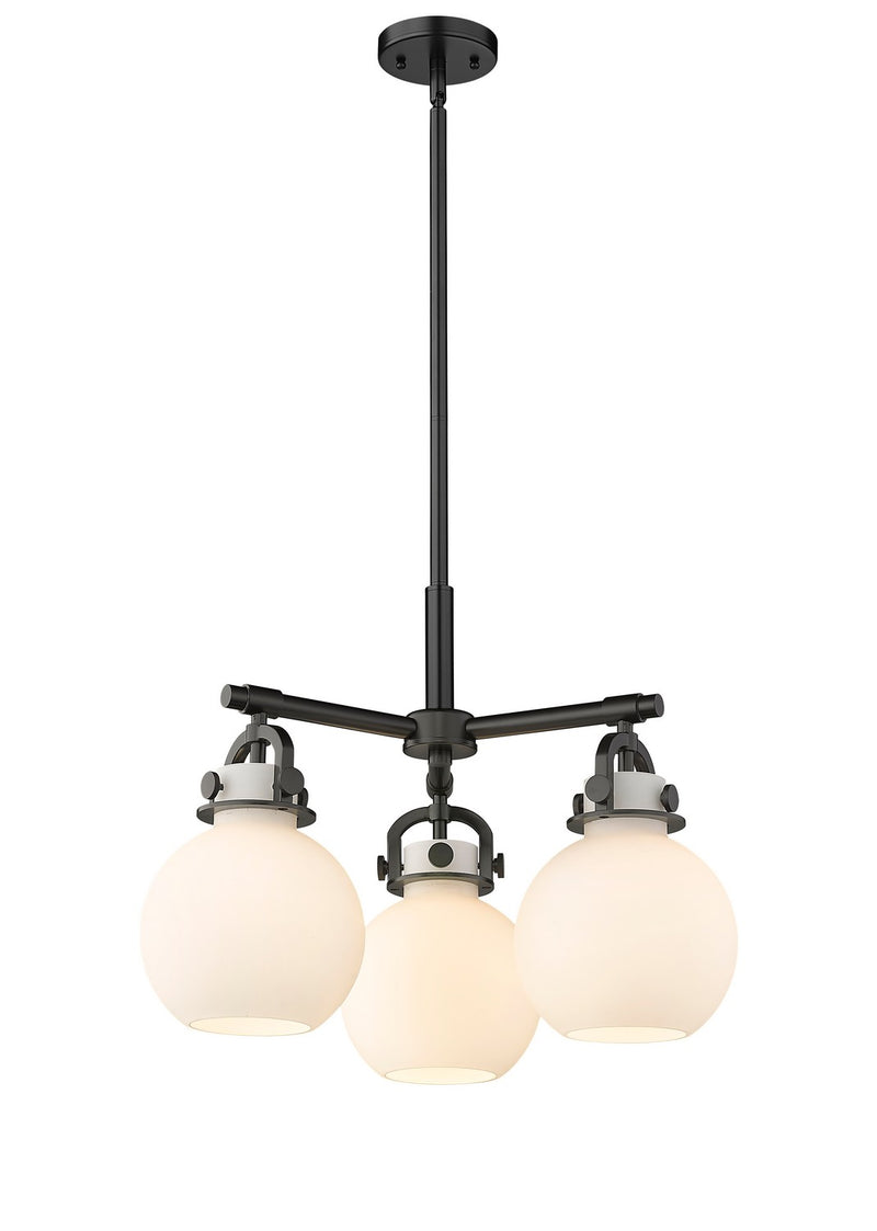 Innovations 410-3CR-BK-G410-7WH Three Light Pendant, Matte Black
