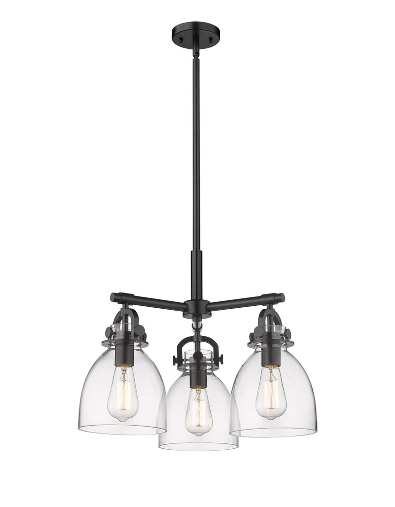 Innovations 410-3CR-BK-G412-7CL Three Light Pendant, Matte Black