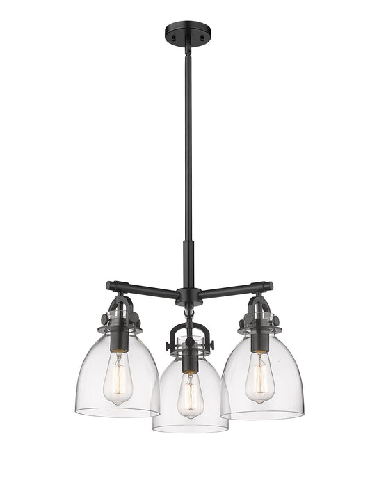 Innovations 410-3CR-BK-G412-7CL Three Light Pendant, Matte Black