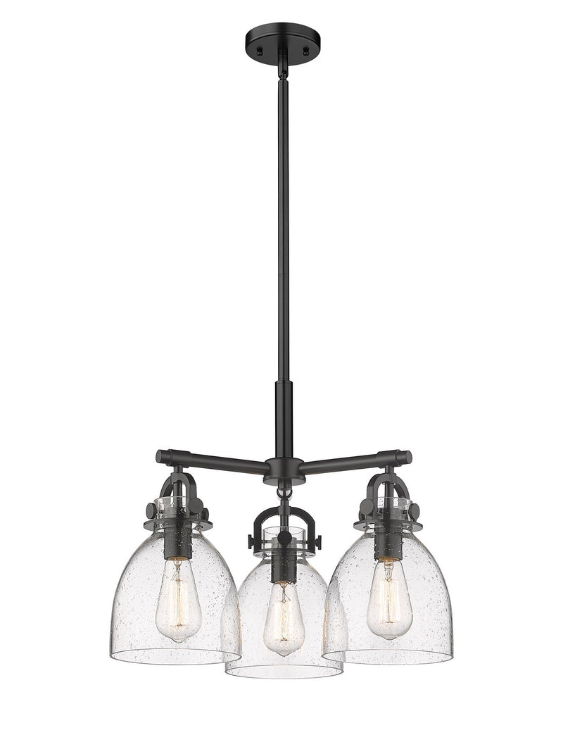 Innovations 410-3CR-BK-G412-7SDY Three Light Pendant, Matte Black
