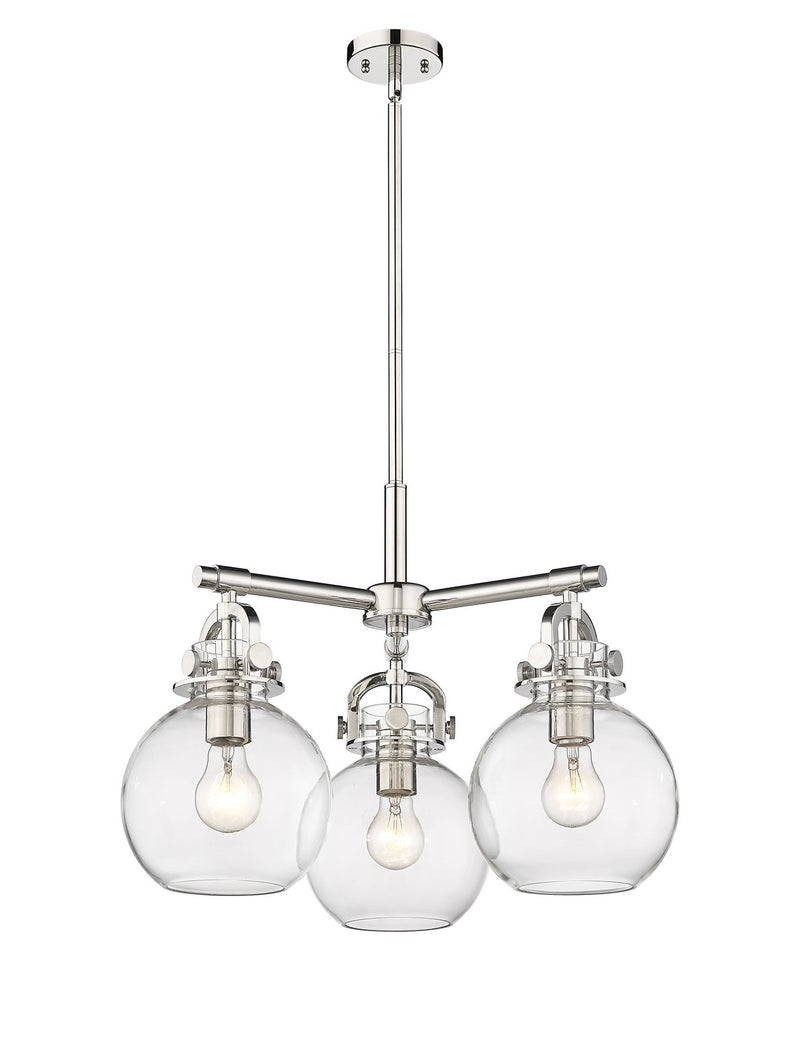 Innovations 410-3CR-PN-G410-7CL Three Light Pendant, Polished Nickel