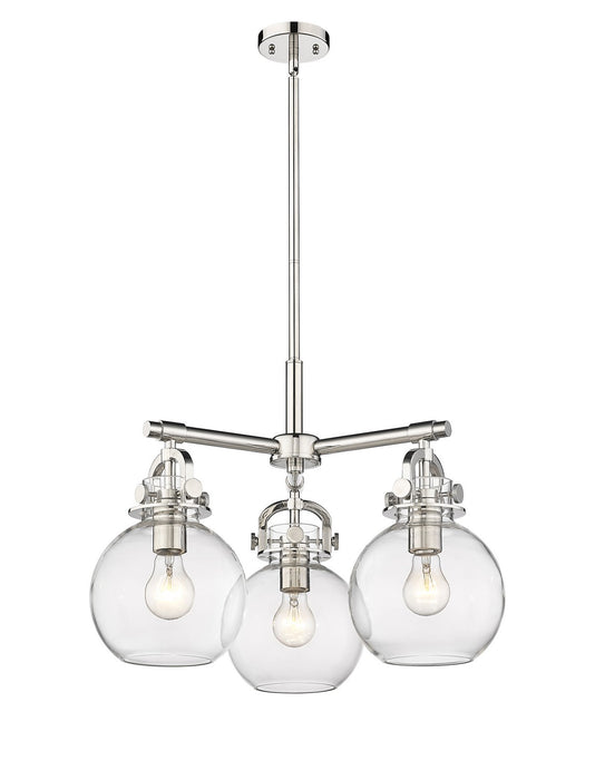 Innovations 410-3CR-PN-G410-7CL Three Light Pendant, Polished Nickel