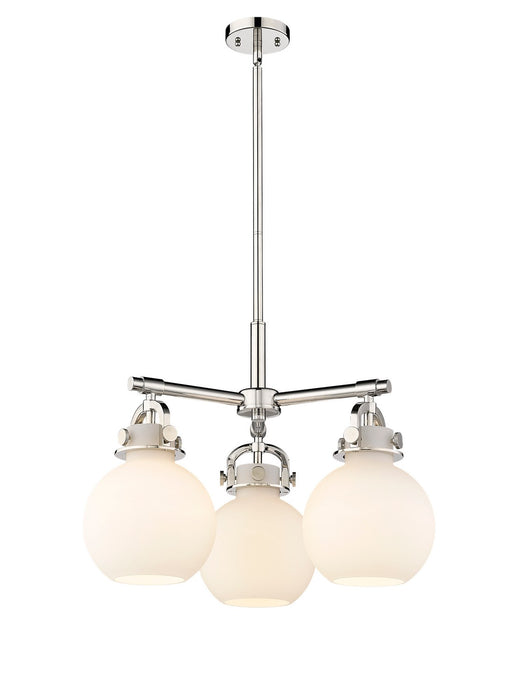 Innovations 410-3CR-PN-G410-7WH Three Light Pendant, Polished Nickel
