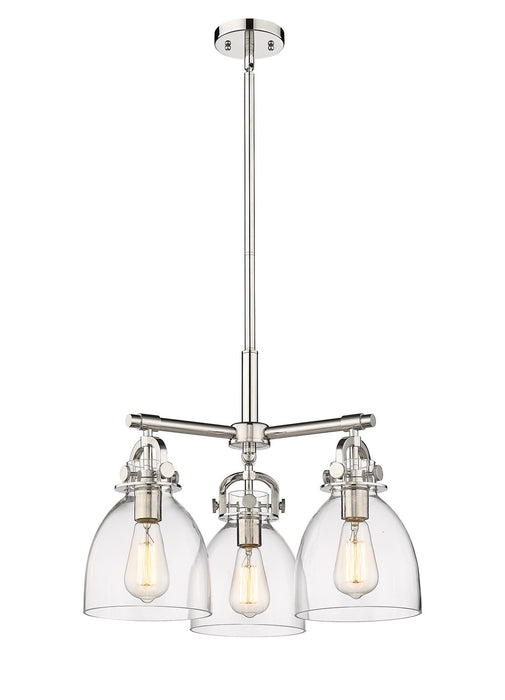Innovations 410-3CR-PN-G412-7CL Three Light Pendant, Polished Nickel