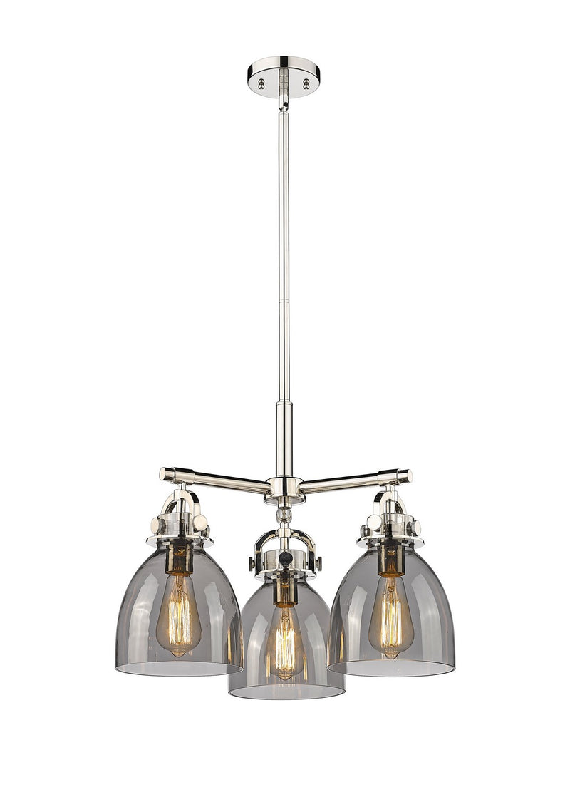 Innovations 410-3CR-PN-G412-7SM Three Light Pendant, Polished Nickel