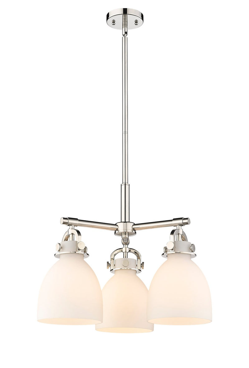Innovations 410-3CR-PN-G412-7WH Three Light Pendant, Polished Nickel