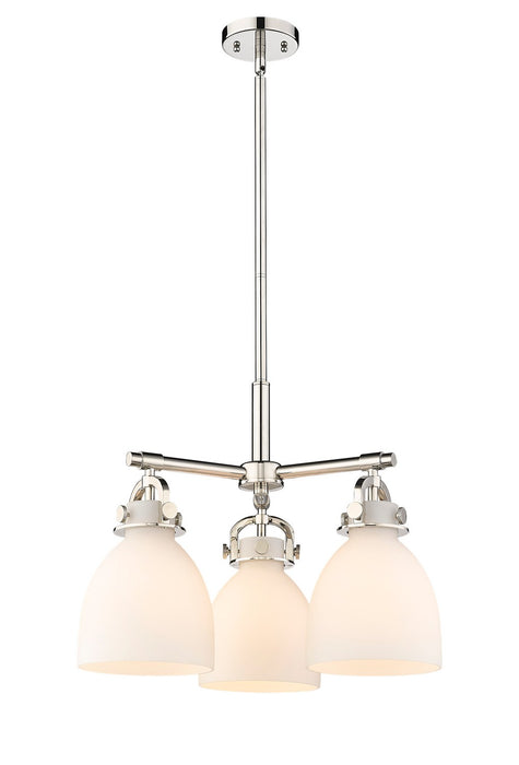 Innovations 410-3CR-PN-G412-7WH Three Light Pendant, Polished Nickel