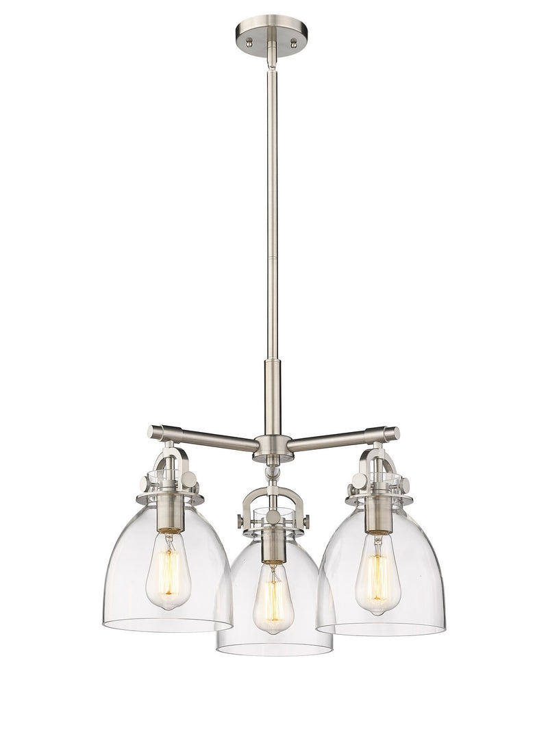 Innovations 410-3CR-SN-G412-7CL Three Light Pendant, Satin Nickel