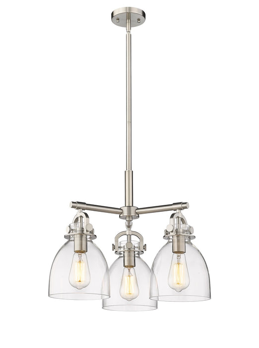Innovations 410-3CR-SN-G412-7CL Three Light Pendant, Satin Nickel