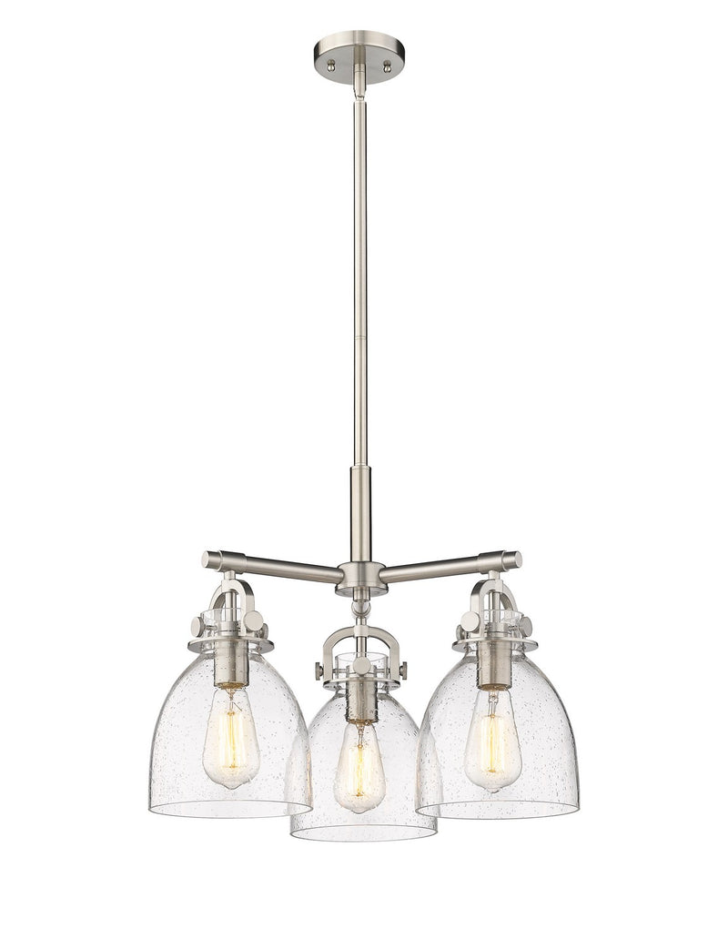 Innovations 410-3CR-SN-G412-7SDY Three Light Pendant, Satin Nickel