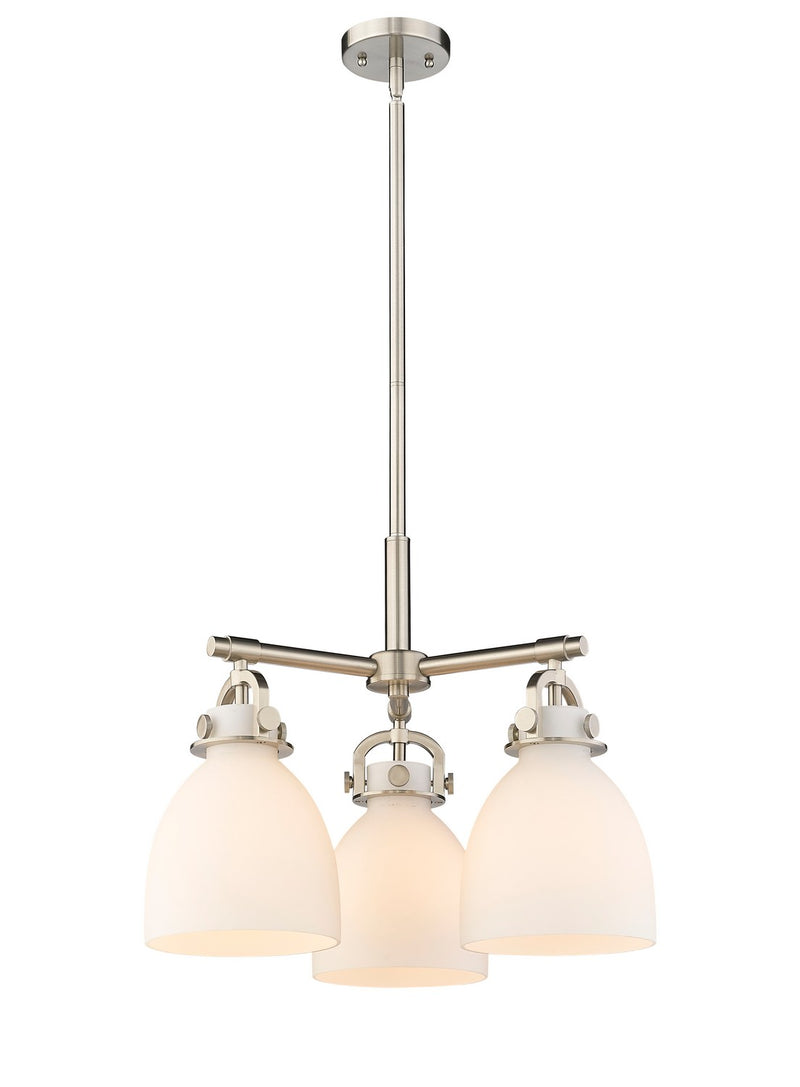 Innovations 410-3CR-SN-G412-7WH Three Light Pendant, Satin Nickel