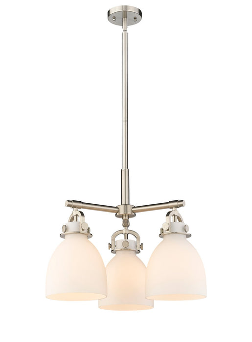Innovations 410-3CR-SN-G412-7WH Three Light Pendant, Satin Nickel