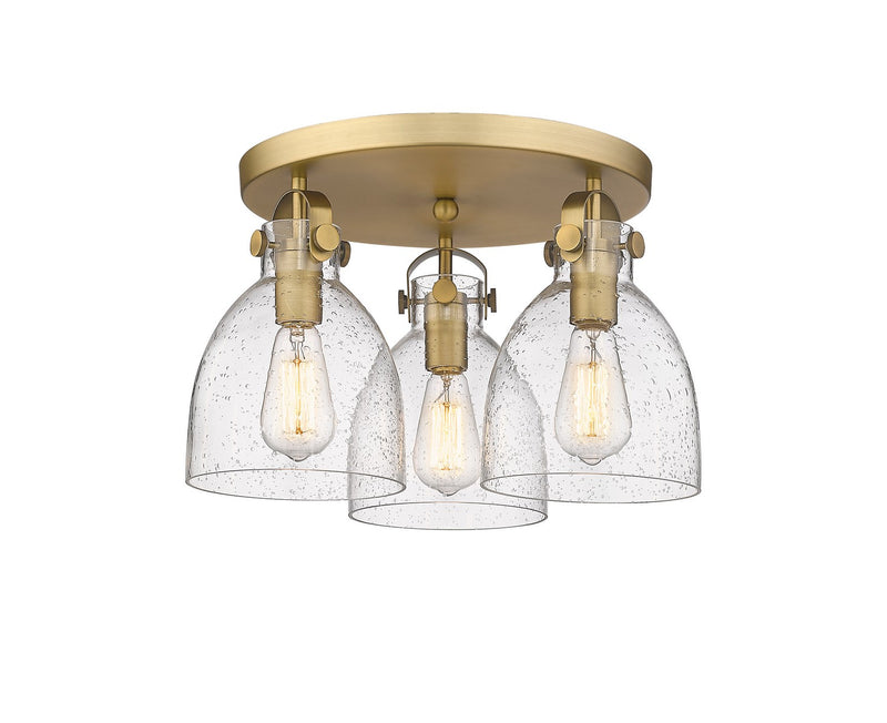 Innovations 410-3F-BB-G412-7SDY Three Light Flush Mount, Brushed Brass