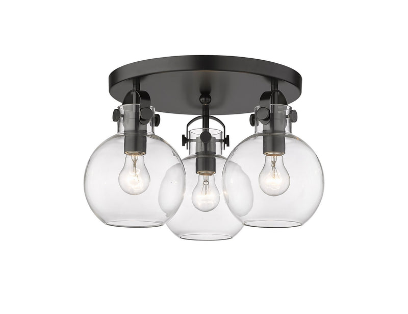 Innovations 410-3F-BK-G410-7CL Three Light Flush Mount, Matte Black