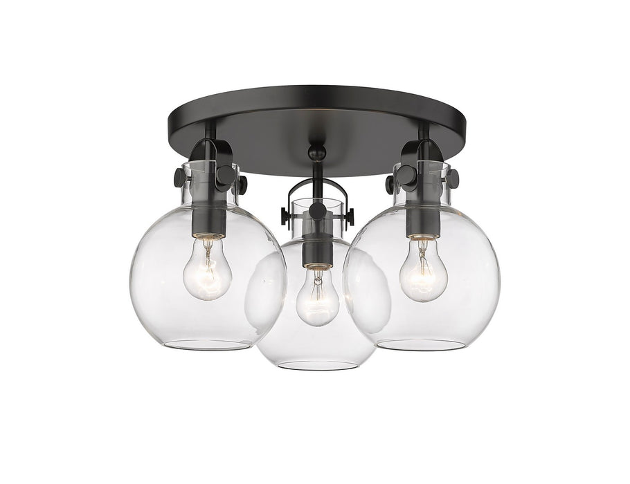 Innovations 410-3F-BK-G410-7CL Three Light Flush Mount, Matte Black
