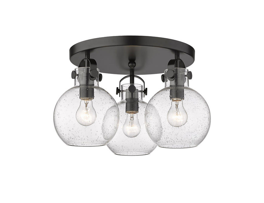 Innovations 410-3F-BK-G410-7SDY Three Light Flush Mount, Matte Black